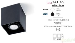 Plafonier negru cu 1 spot cu design modern, TECTO-1 63271