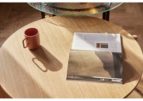 Măsuță de cafea în culoare naturală rotundă cu aspect de lemn de stejar ø 86 cm Heritage – Hübsch