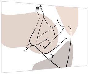 Tablou - Femeie corp linie de artă N⁰1 (90x60 cm)