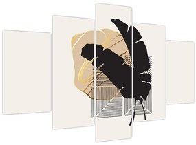 Tablou - Abstracție cu frunze tropicale N⁰4 (150x105 cm)