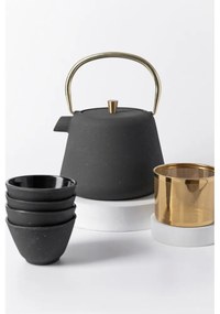 Set ceainic Agnes Grey, fonta, 4 cani incluse, 1 litru