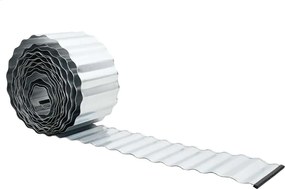 vidaXL Bordură de gazon Argintiu 1000 x 15 x 0.03 cm Oțel galvanizat