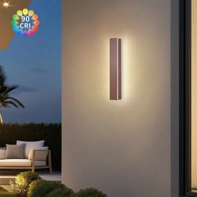 Brilagi - Aplică LED de perete pentru exterior LINEAR, 8W, 230V, 3000K, IP65, 30 cm, maro, CRI 90