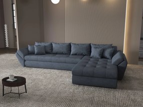 Colțar extensibil dumonde cu ladă de depozitare si sezut confortabil din spuma high-density, Loana XL Enjoy Antracit II 335x185 cm