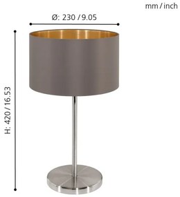 Lampă de masă Eglo 31631 MASERLO 1xE27/60W/230V