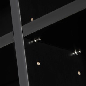 HOMCOM Raft pentru CD și DVD, etajeră de depozitare, capacitate max. 1116 CD/528 DVD, 36 compartimente și polițe reglabile, pentru birou, living, dormitor, 102 x 23,5 x 195 cm, negru | Aosom Romania