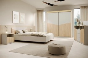 Noptiera, 50x50 cm, I Atson, ADRK Furniture (Culoare: Stejar / Gri)