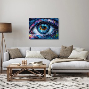 Tablou pe sticlă - Pictura ochilor (70x50 cm)