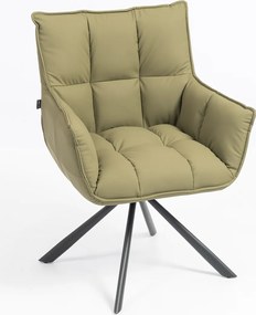 HR560 BAZĂ STEA Scaun Khaki Piele Ecologica Premium Soft cu Bază Neagră