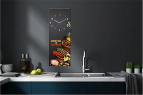 Ceas de perete din sticlă Styler Good Food, 20 x 60 cm