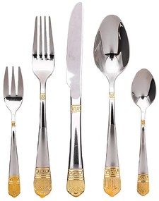 Set tacamuri 84 piese-argintiu/auriu