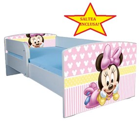 Pat tineret Minnie 2, cu protectie, 140x70 cm