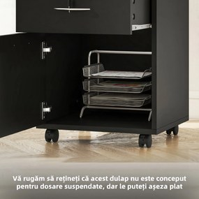 HOMCOM Dulap de Birou cu Raft Deschis, Sertar și Dulap, Negru | Aosom Romania