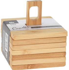 Set 6 coastere, 10 x 10 cm, bambus