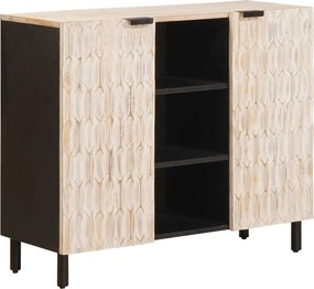 vidaXL Bufet Finisaj Alb Spălat 90 x 33 x 75 cm Lemn de mango solid