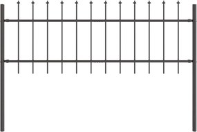 vidaXL Gard de Grădină 2 pcs Gri 3,4 x 0,6 m Oțel acoperit cu pulbere