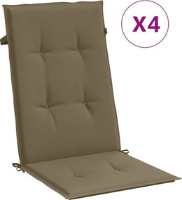 vidaXL Perne scaun spătar înalt 4buc melanj gri taupe120x50x4cm textil