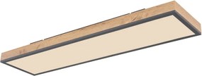 Plafoniera LED CCT cu aspect lemn design dreptunghiular DORO