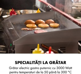 Klarstein Grillmeile 3000G, grătarul electric, 3000 W, placă de grill, 54,5 x 35 cm, netedă