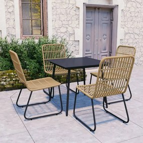 3060232 vidaXL Set mobilier de exterior, 5 piese, poliratan și sticlă