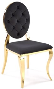 Scaun K556 velvet negru Blu19/auriu