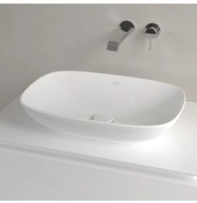 Lavoar pe blat, Villeroy&amp;Boch Loop&amp;Friends, material TitanCeram, 56x38cm, fara preaplin, Alb Alpin, 4A490101