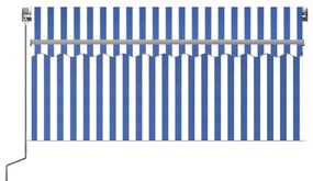 Copertina retractabila manual cu storLED albastrualb, 3x2,5 m Albastru si alb, 3 x 2.5 m