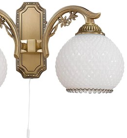 Aplica clasica din alama cu 2 brate design italian 8600