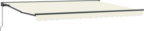 vidaXL Copertină retractabilă manuală Crem 4 x 2 m