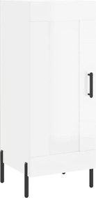 vidaXL Servantă, alb extralucios, 34,5x34x90 cm, lemn compozit