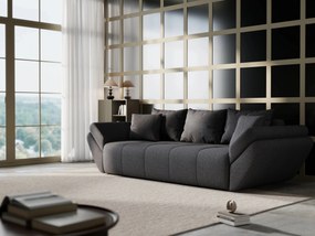 Canapea extensibilă dumonde cu ladă de depozitare si sezut confortabil din spuma high-density, Berlin Enjoy Graphite 250x100 cm