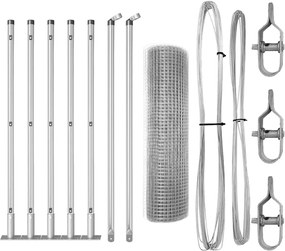 vidaXL Stâlp de gard. Argintiu 10 x 0,4 m (dimensiune mesh 16 x 16 mm)