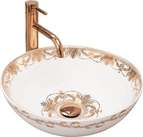Lavoar pe blat Rea Elita alb rotund 39 cm