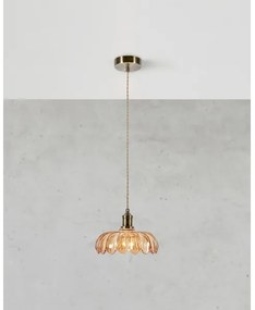 Lustră pe cablu Markslöjd 108858 KURAGE 1xE27/40W/230V alamă/bej fumuriu