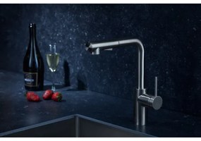 Baterie de chiuvetă cu cap de duș extractibil KFA Armatura 6623-110-22 DUERO BASIC oțel inoxidabil