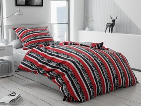 Lenjerie de pat din bumbac cu motiv Crystal, rosie