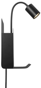 Aplica de perete, mufa USB, design modern ROOMI negru 2112551003 NL