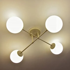 Plafonieră aplicată MOON 4xE27/15W/230V crem