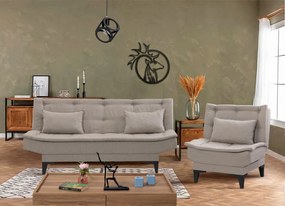 Set Canapea si Fotoliu Extensibilă Santo - S, Crem