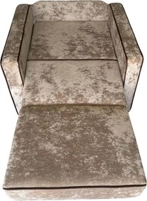 Fotoliu SAMY NEXT extensibil, cu lada de depozitare, stofa plusata bej , cadru metalic ,103x100x92 Catifea plusata, Bej