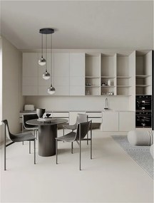 Lustra moderna cu 3 pendule LED, Metal, Sticla, Fumuriu, ORENDA