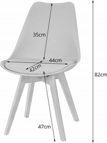 Oferta Scaun gri deschis BALI MARK cu picioare din lemn de fag calitate II