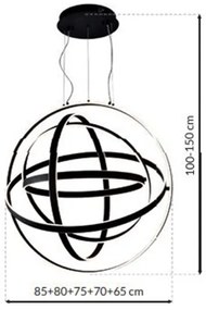 Lustră LED pe cablu COPERNICUS 1xLED/260W/230V neagră