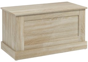 HOMCOM Cuptor de depozitare, cutie de jucării, cu balamale de siguranță, pentru sufragerie, din lemn, 80 x 40 x 45 cm, lemn natural | Aosom Romania