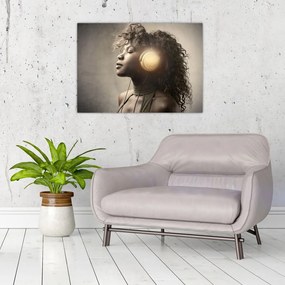 Tablou pe sticlă - Puterea muzicii (70x50 cm)