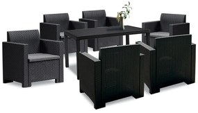 Set mobilier de grădină Nero IV cu 6 locuri, grafit