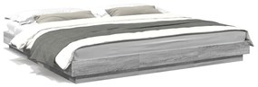 3281173 vidaXL Cadru de pat, gri sonoma, 180x200 cm, lemn prelucrat