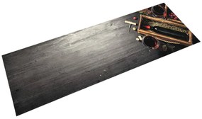 vidaXL Covor de bucătărie lavabil, sticlă vin, 45x150 cm, catifea