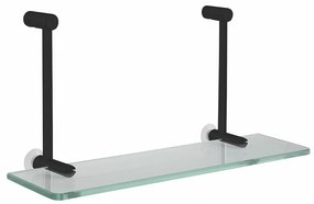 Raft suspendat din sticlă SAPHO 1301-15B pentruperetele de duș 40 x 18 x 12,5 cm, negru mat