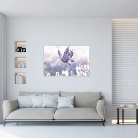 Tablou - Fluture și lavandă (90x60 cm)